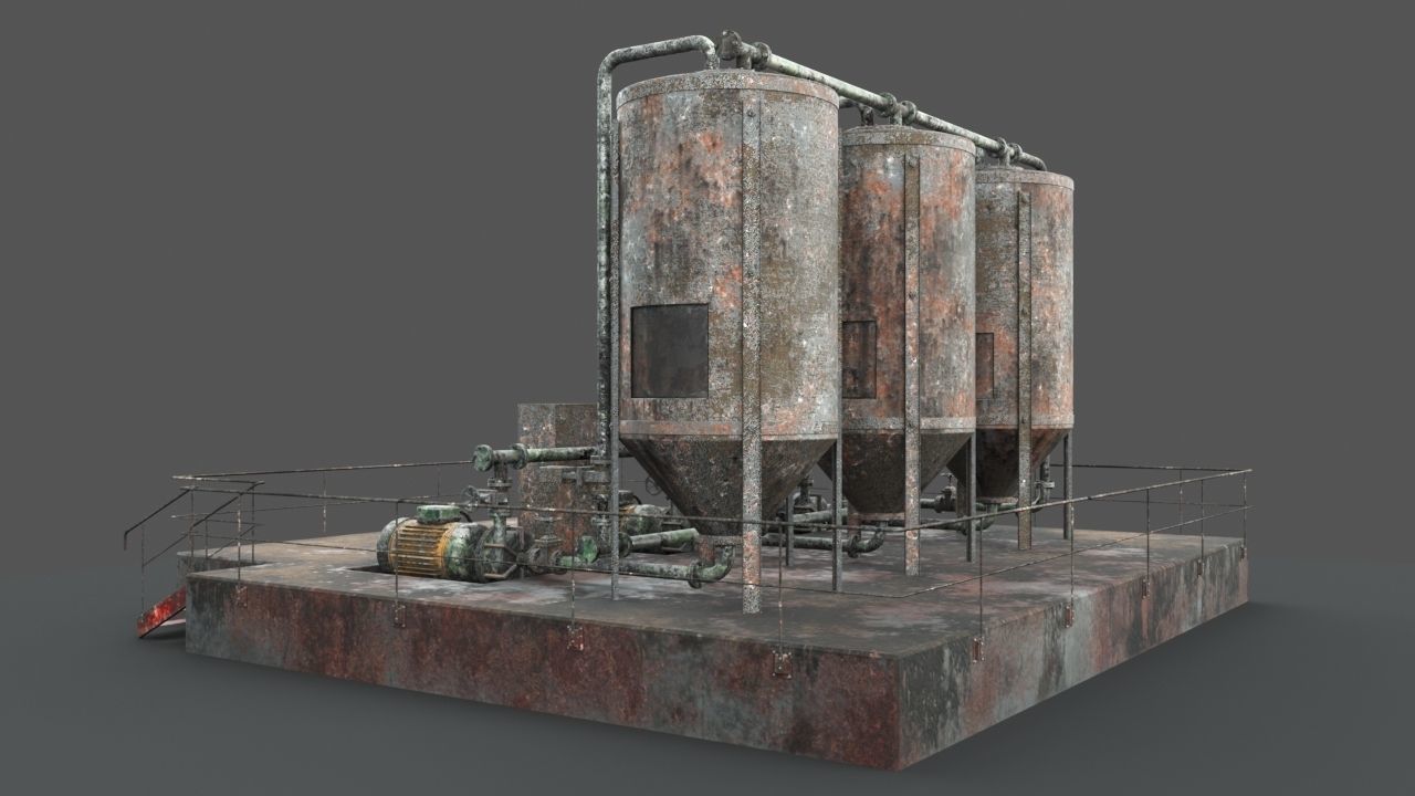 Oil  Gaz  Water tank 3D model_13