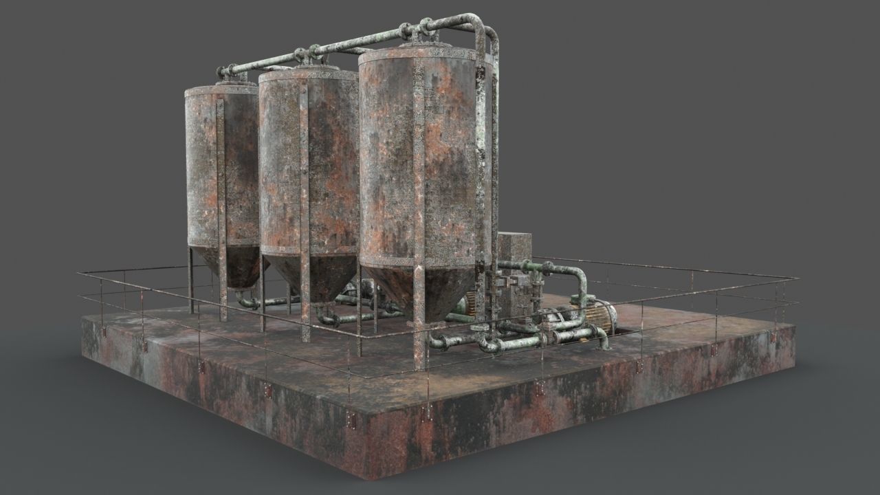 Oil  Gaz  Water tank 3D model_14
