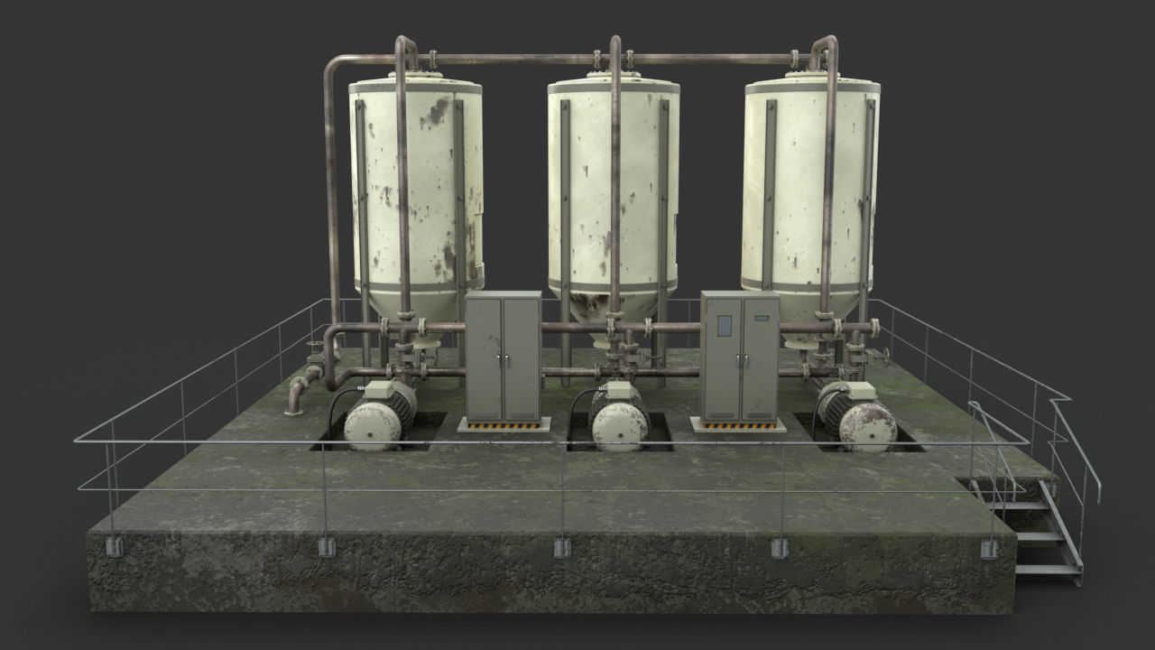Oil  Gaz  Water tank 3D model_9