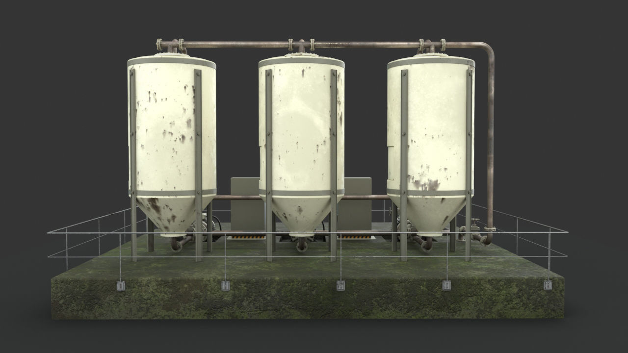 Oil  Gaz  Water tank 3D model_6