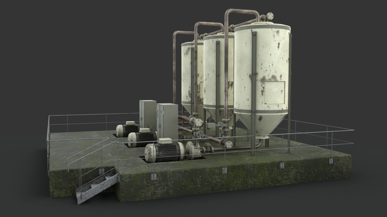 Oil  Gaz  Water tank 3D model_4