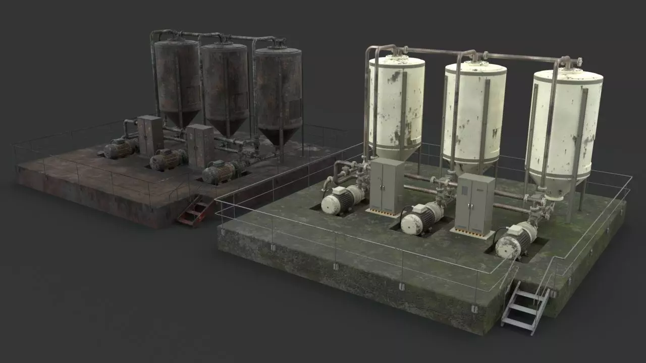 Oil  Gaz  Water tank 3D model_0