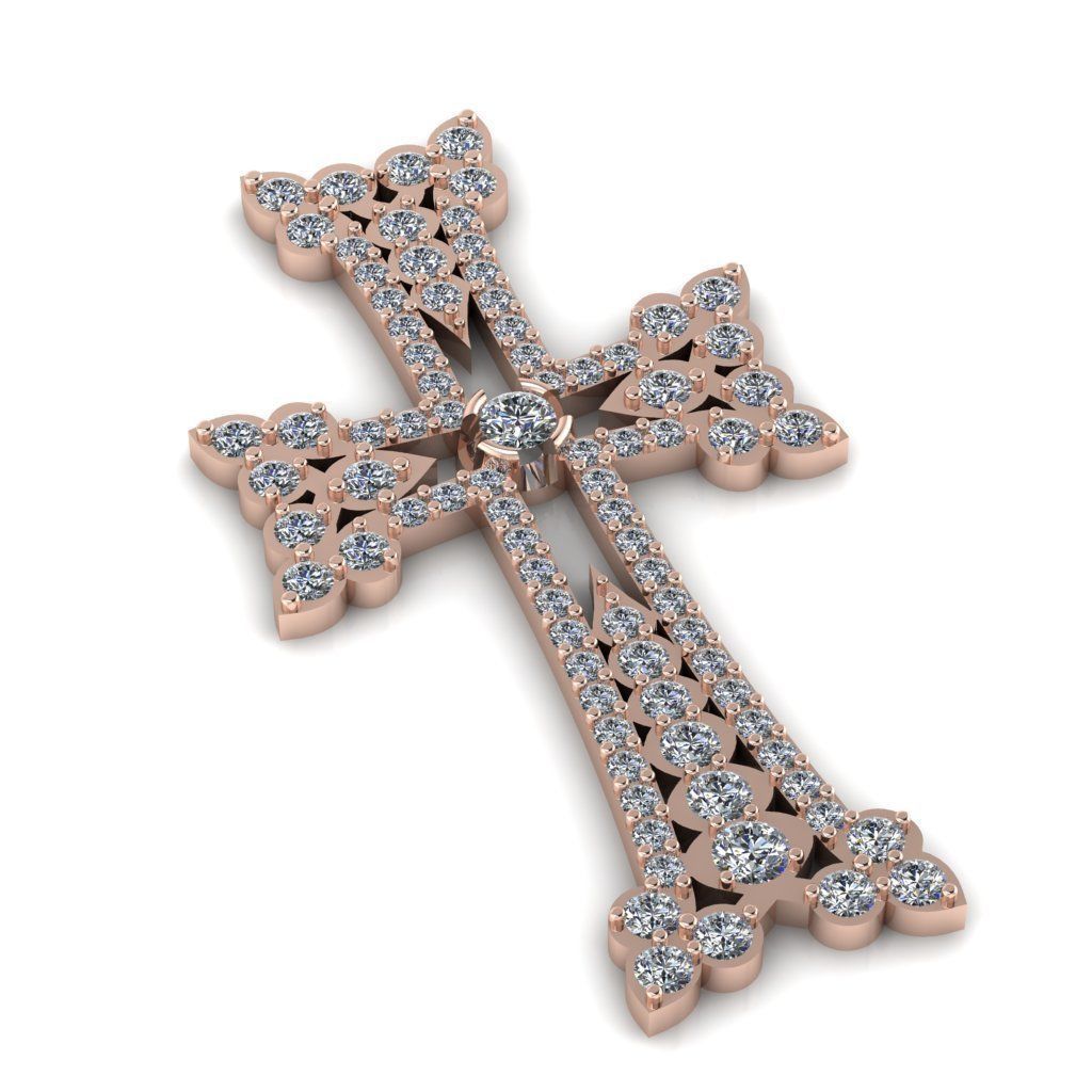 Armenian cross with gems 3D print model_6