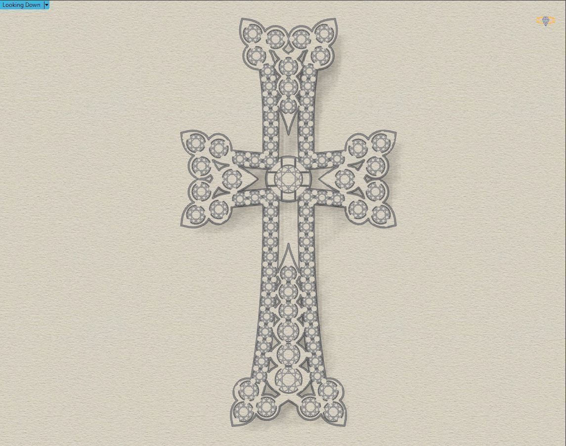 Armenian cross with gems 3D print model_10