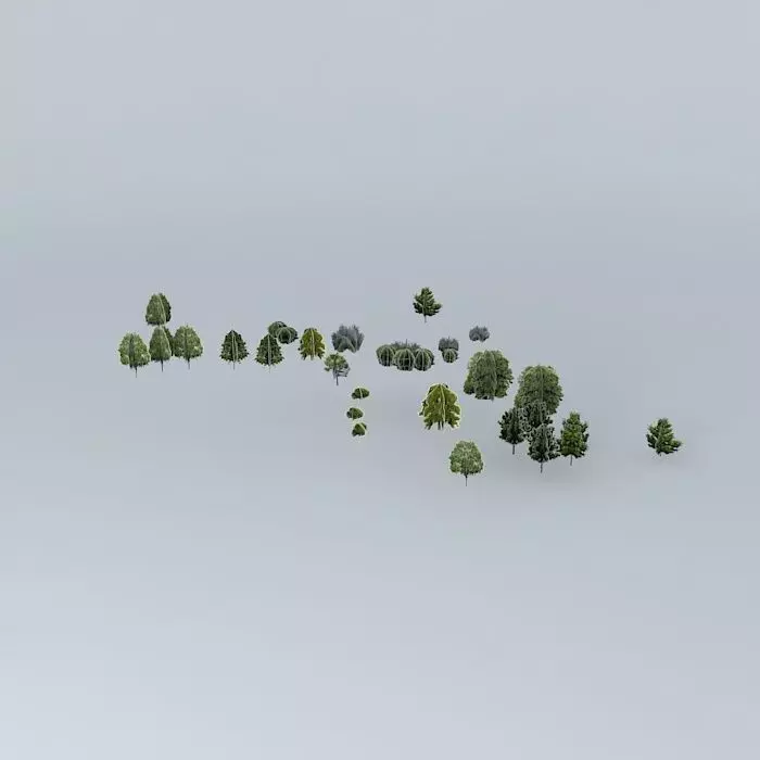 Green group of trees Free 3D model