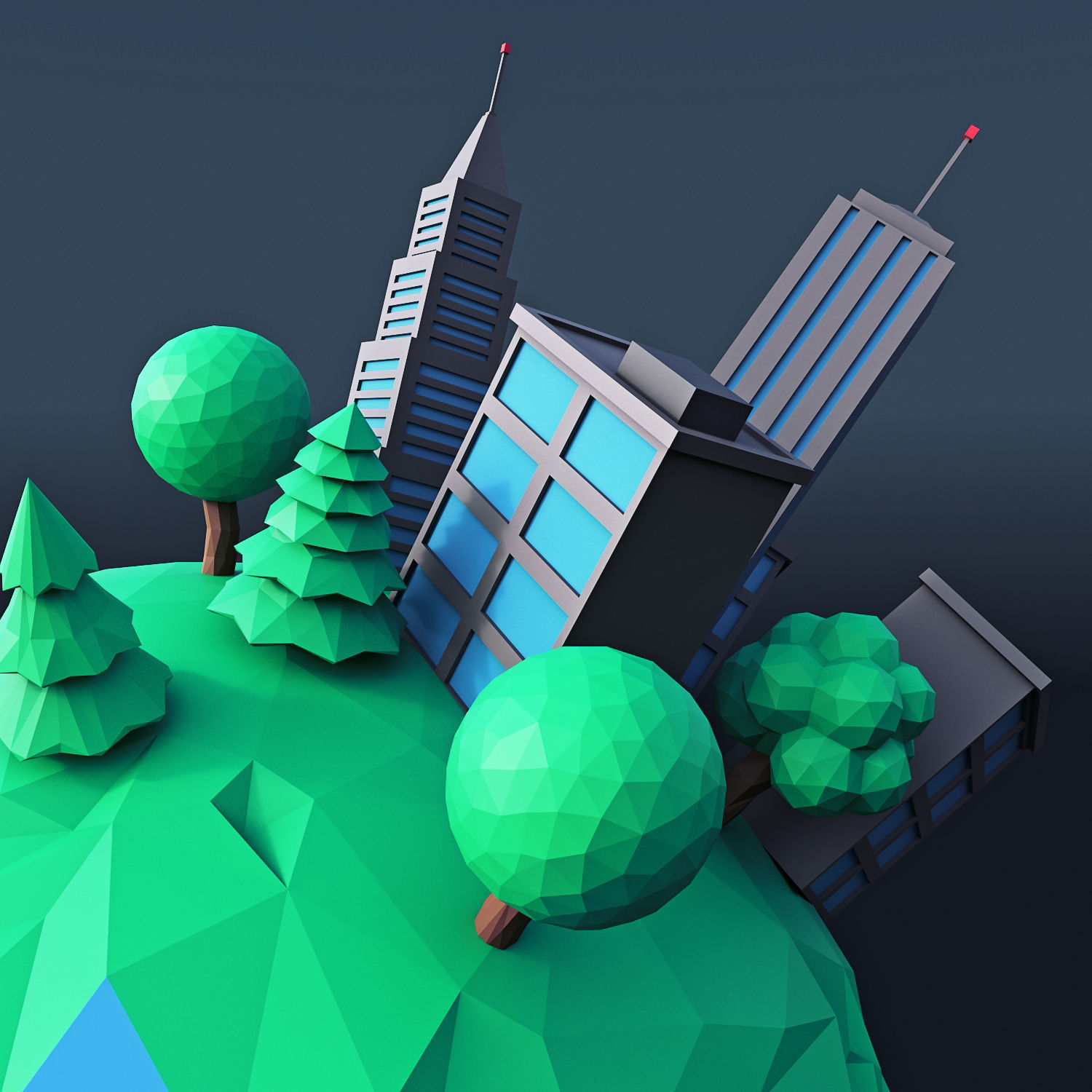 Cartoon Planet 3 Low-poly 3D model_4