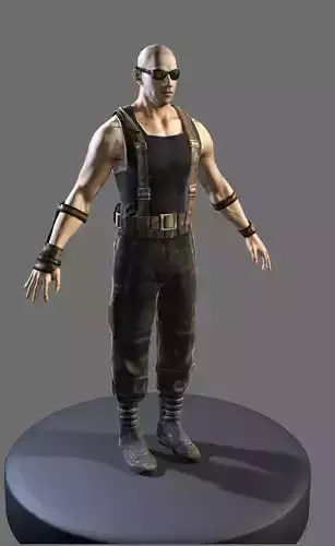 Riddick person Low-poly 3D model