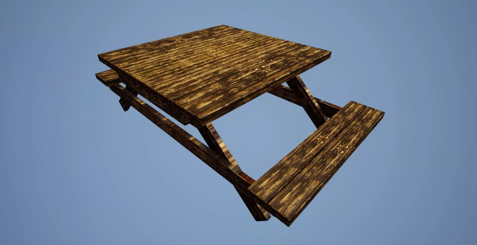 Wooden bench low poly Free low-poly 3D model