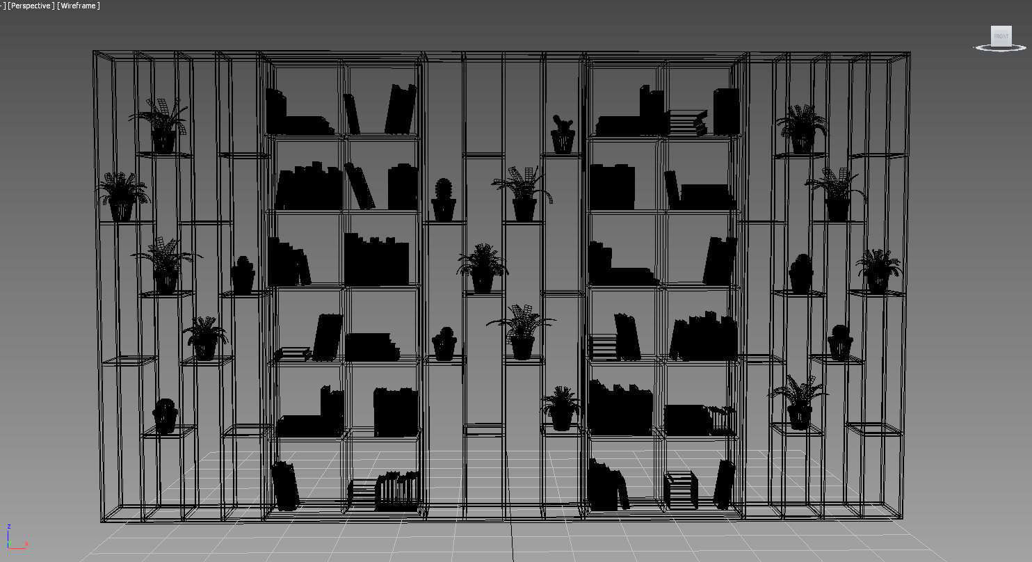 White Book Shelf 3D model_4