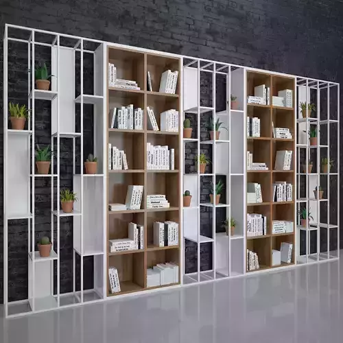 White Book Shelf 3D model