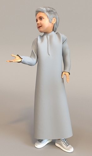 1x Arabic real cloth loop animated boy for testing 3D model