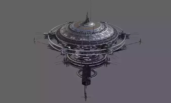 Space Station Low Poly -2 Low-poly 3D model