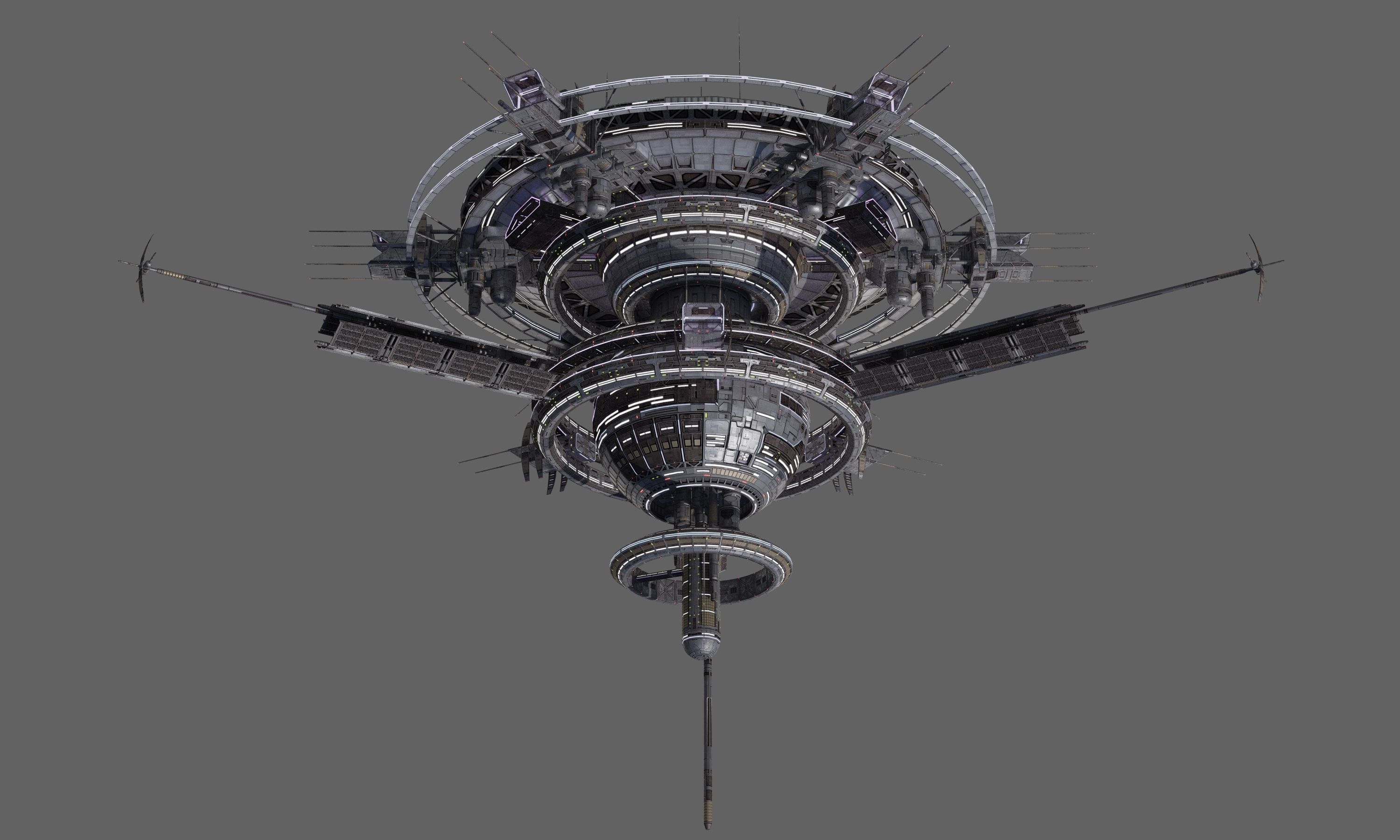 Space Station Low Poly -2 Low-poly 3D model_6