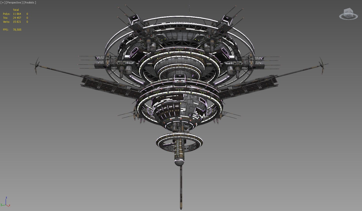 Space Station Low Poly -2 Low-poly 3D model_8