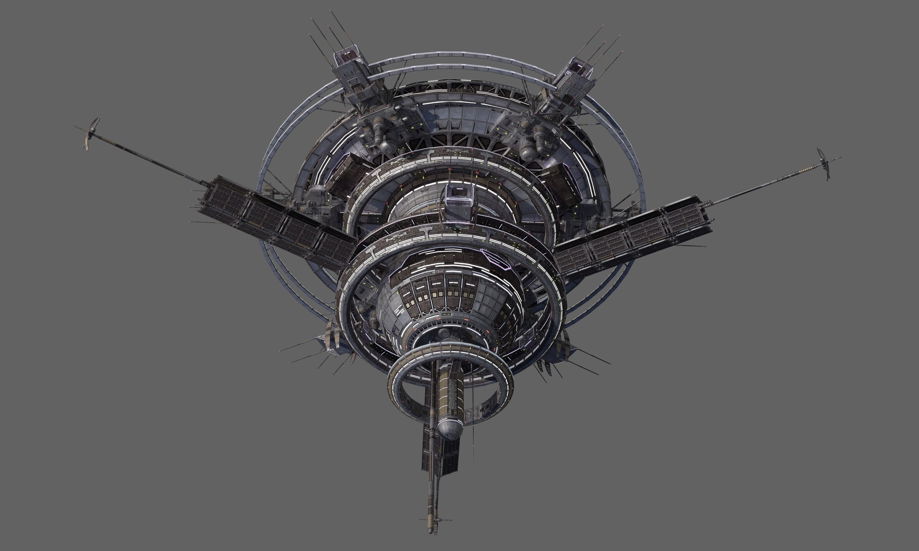 Space Station Low Poly -2 Low-poly 3D model_4