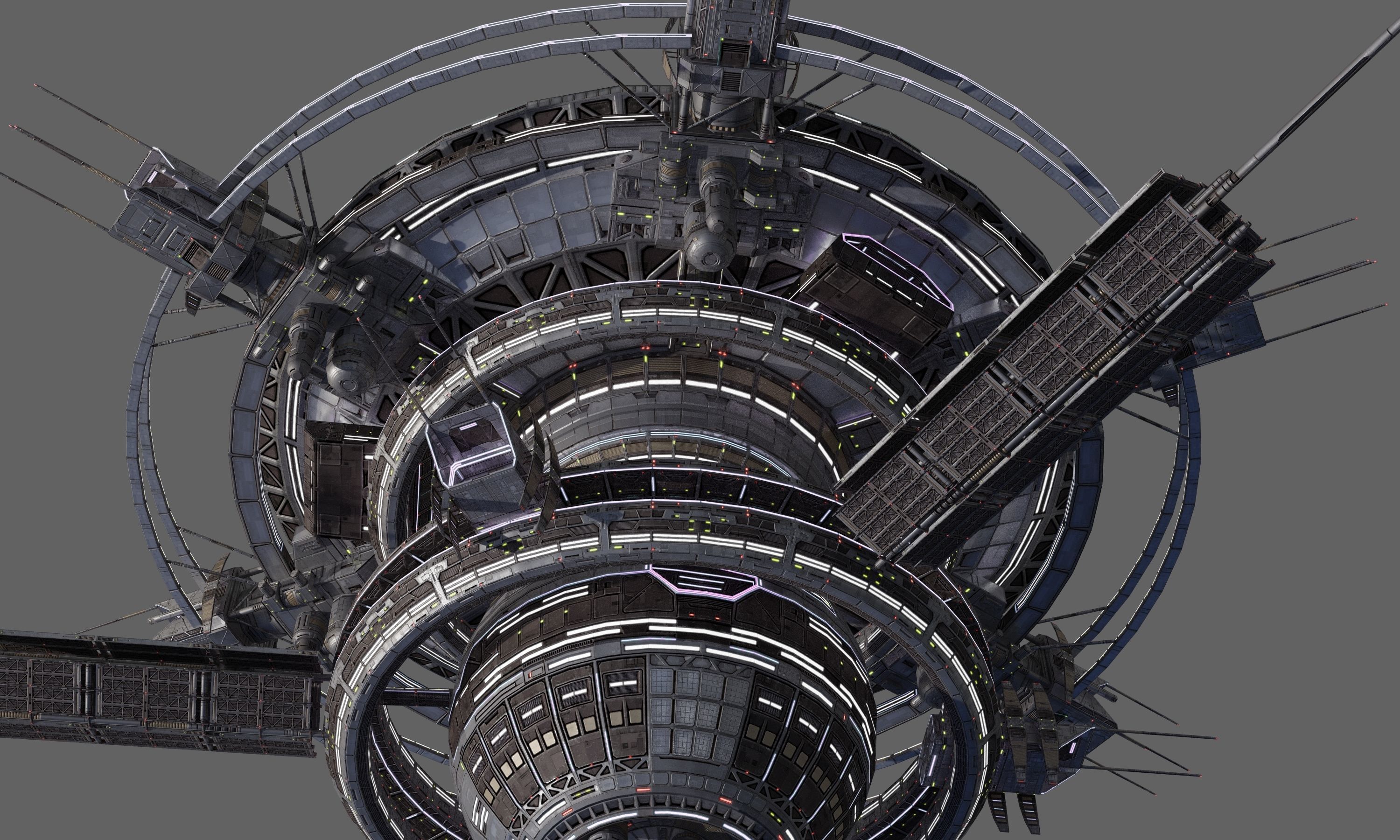 Space Station Low Poly -2 Low-poly 3D model_5