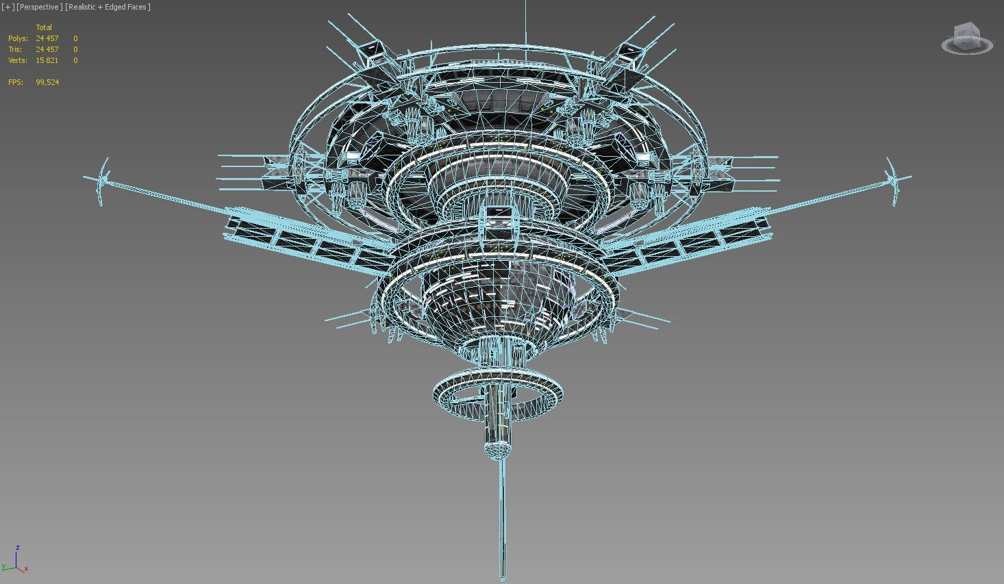 Space Station Low Poly -2 Low-poly 3D model_7