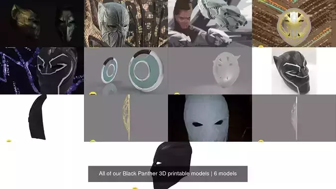 All of our Black Panther 3D printable models 3D Model Collection