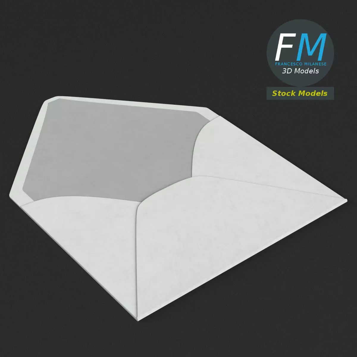 Small envelope open 3D model_0