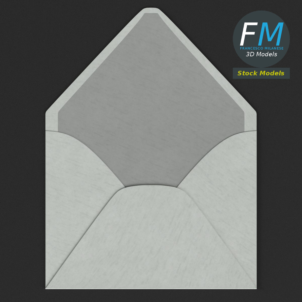 Small envelope open 3D model_6