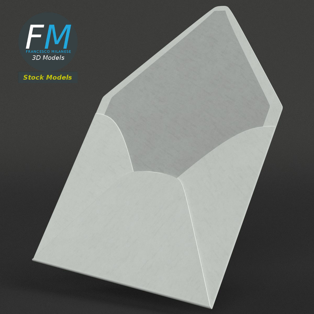 Small envelope open 3D model_4