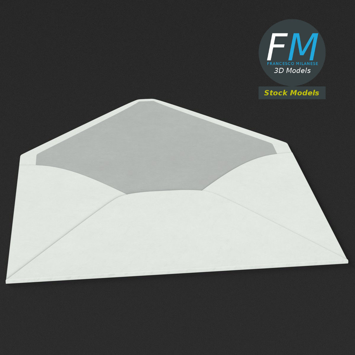 Small envelope open 3D model_2