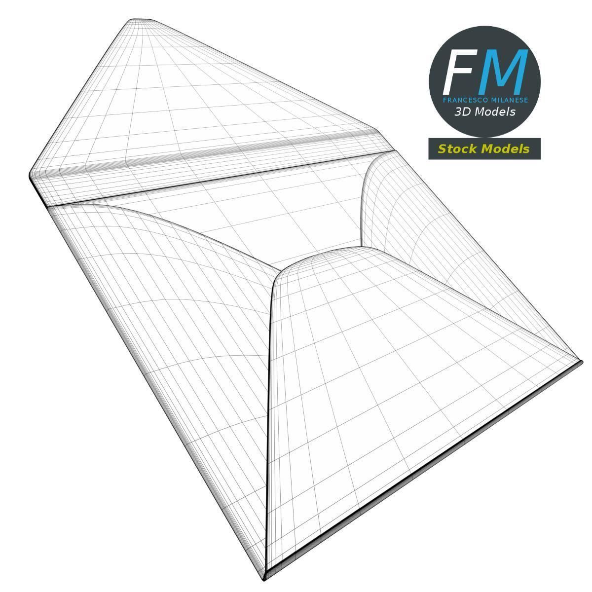 Small envelope open 3D model_7