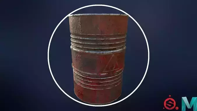 Oil Drum Low-poly 3D model