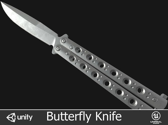 Butterfly Knife Low-poly 3D model
