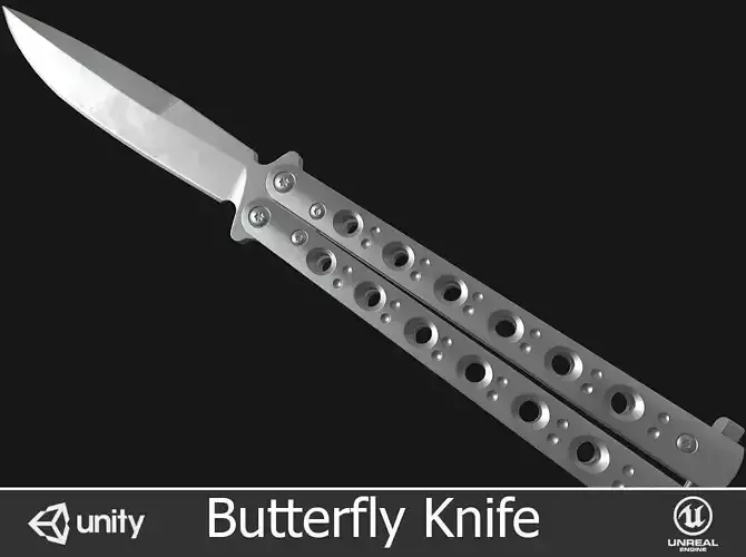 Butterfly Knife Low-poly 3D model