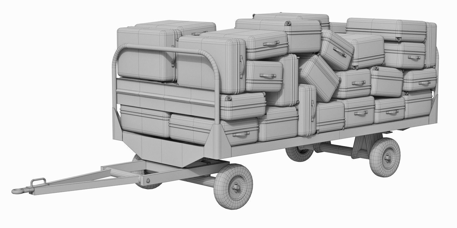 Baggage Carts 3D model_9