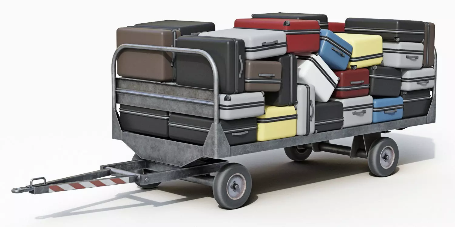 Baggage Carts 3D model_0