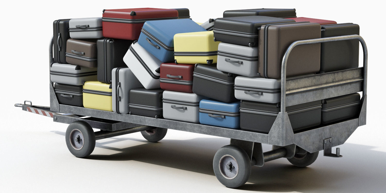 Baggage Carts 3D model_3