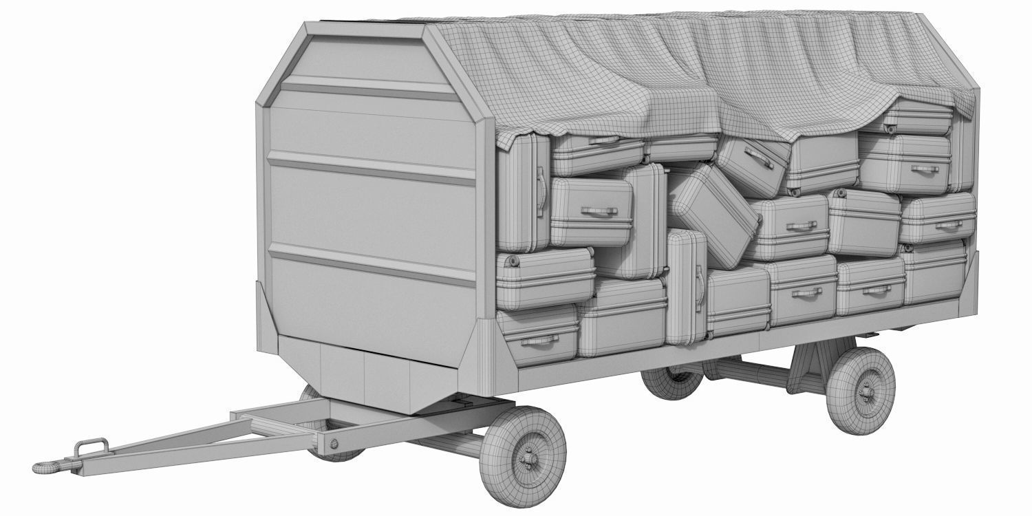 Baggage Carts 3D model_10