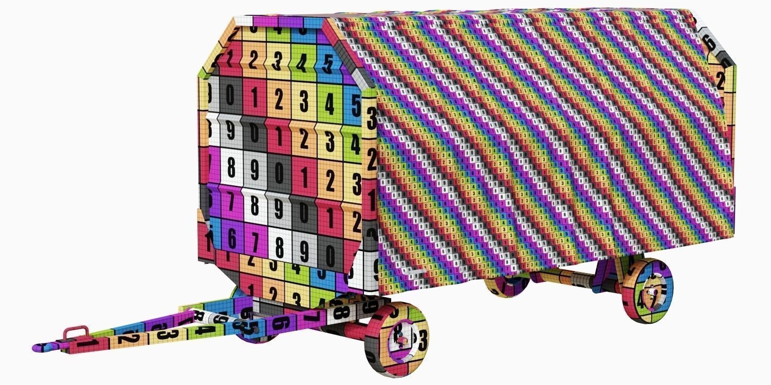 Baggage Carts 3D model_12