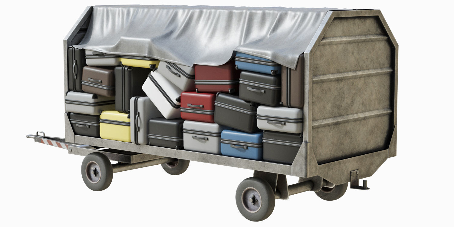 Baggage Carts 3D model_5