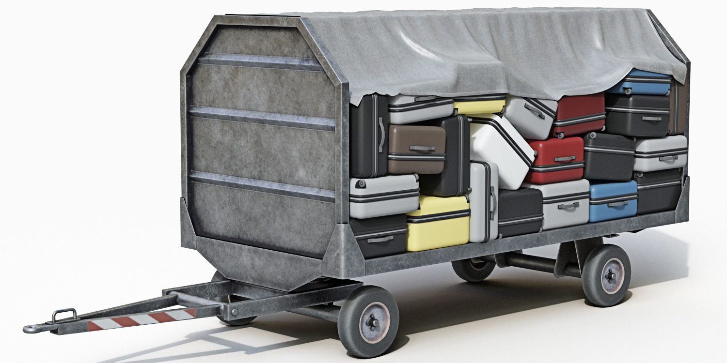 Baggage Carts 3D model_4
