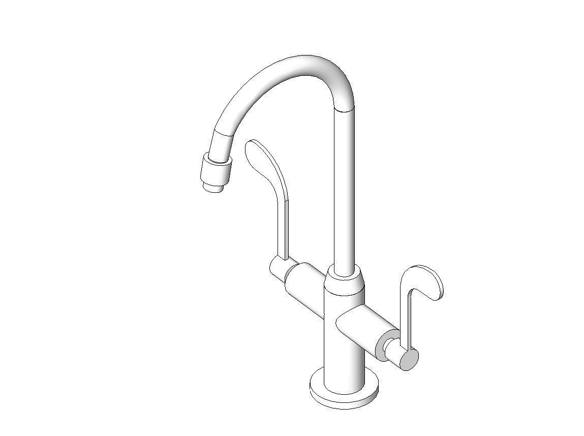 Kohler Sink Faucet with wristable Handles 3D model CGTrader