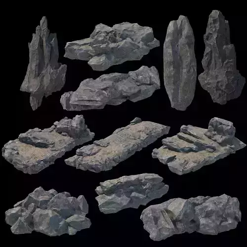 Stone modular elements for fantasy environment with PBR workflow