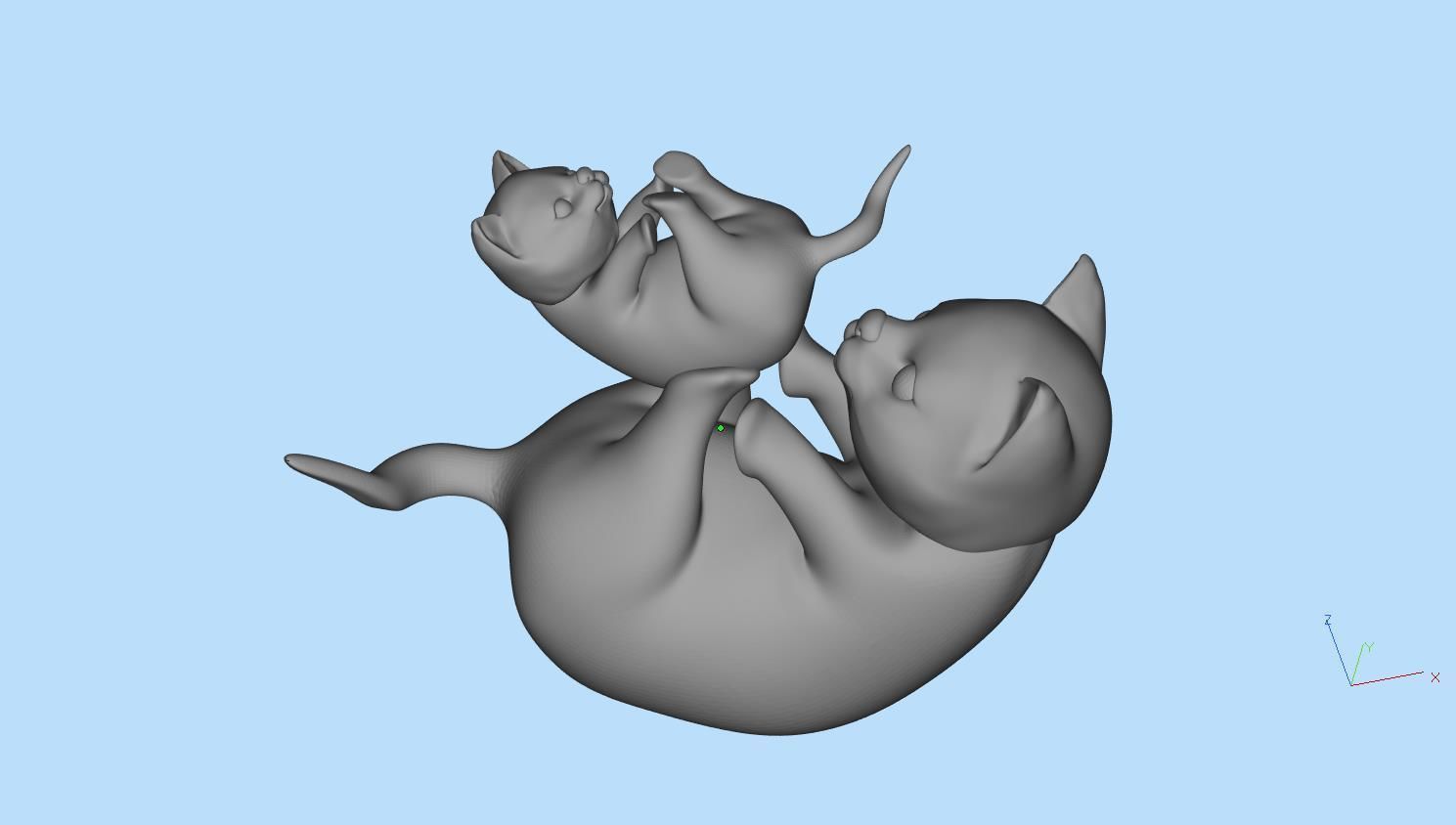 cats Low-poly figurine of cat 3D print model_12