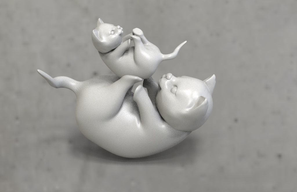cats Low-poly figurine of cat 3D print model_19