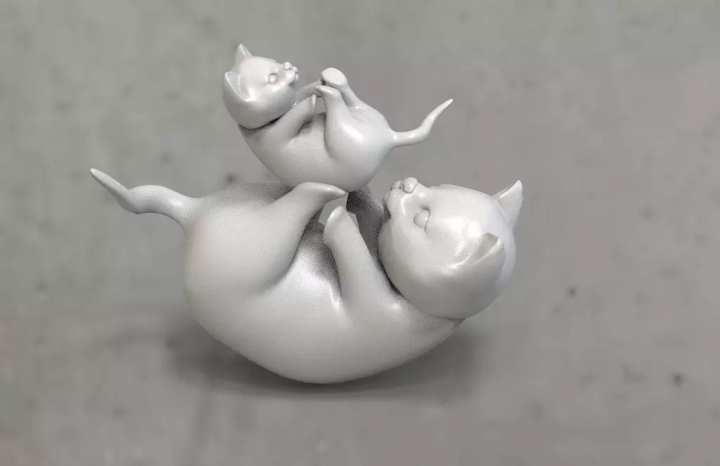 cats Low-poly figurine of cat 3D print model_0
