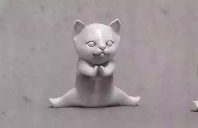 cats Low-poly three cat figurines