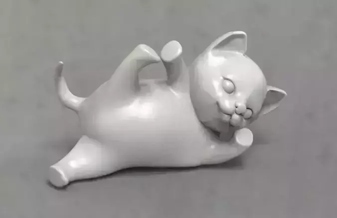 cats Low-poly cat lying