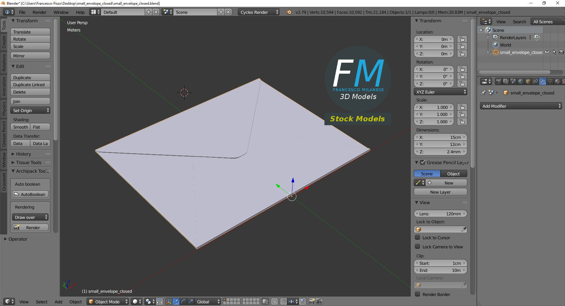 Small envelope closed 3D model_9