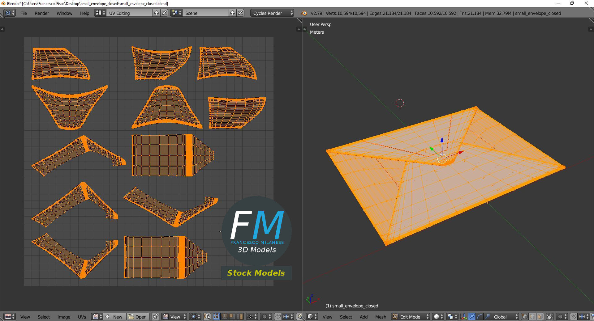 Small envelope closed 3D model_10