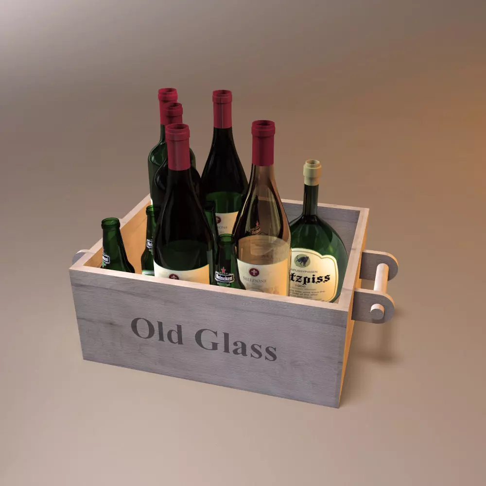 old glass box 3D model