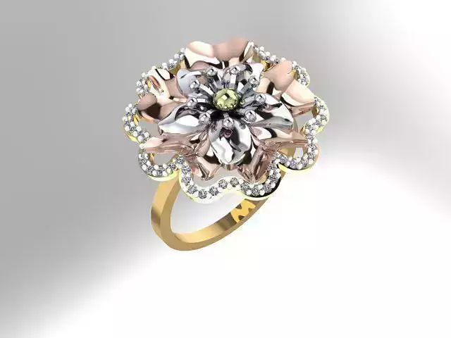 Ready to print jewelry  Flower Ring 