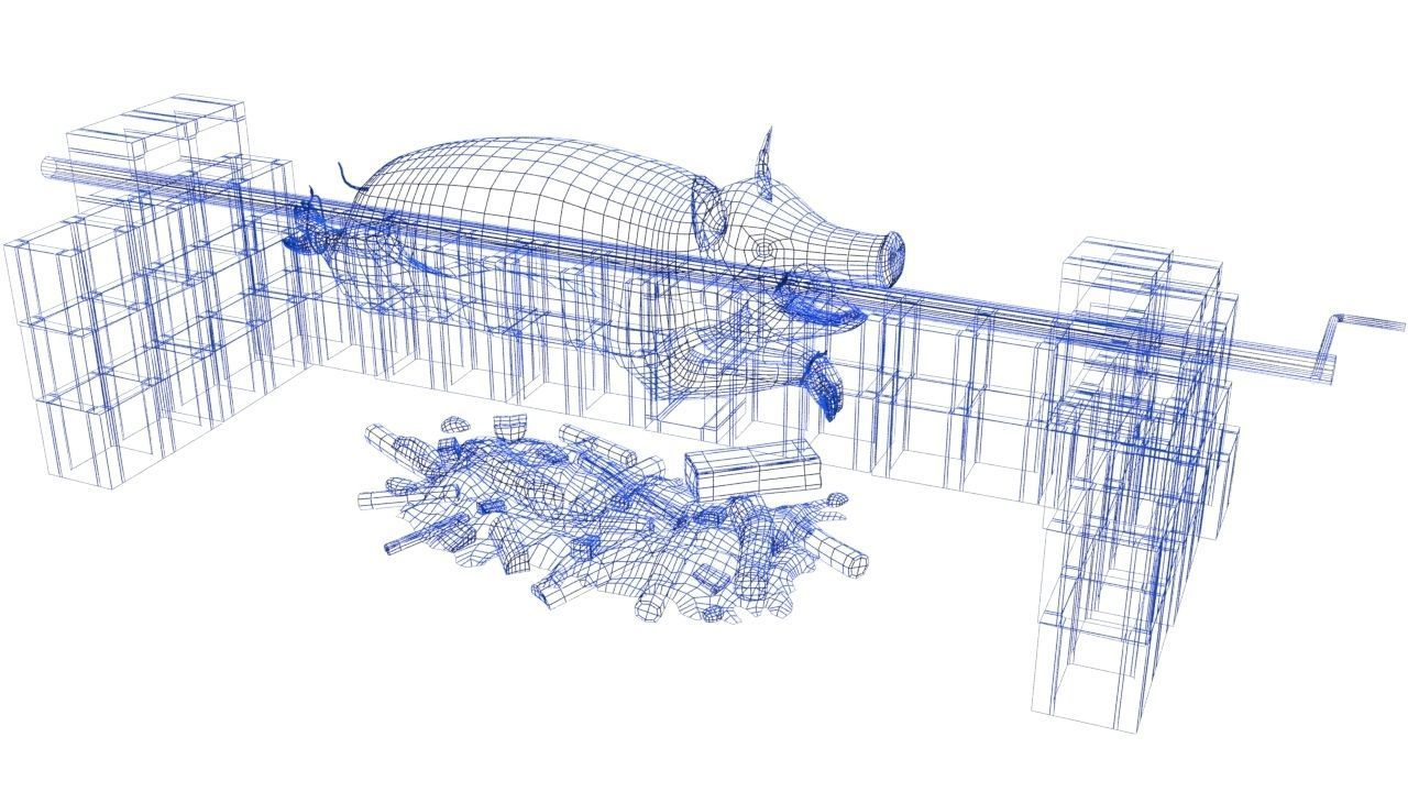 spit roast Low-poly 3D model_10