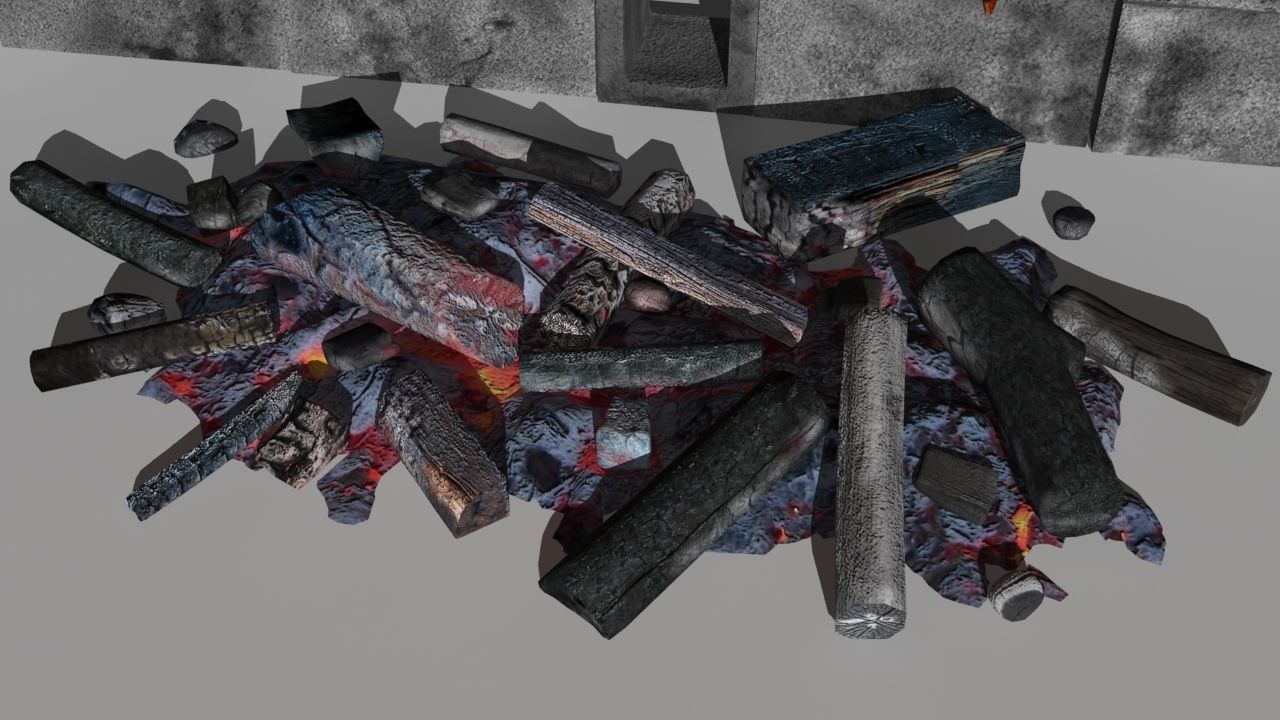 spit roast Low-poly 3D model_8